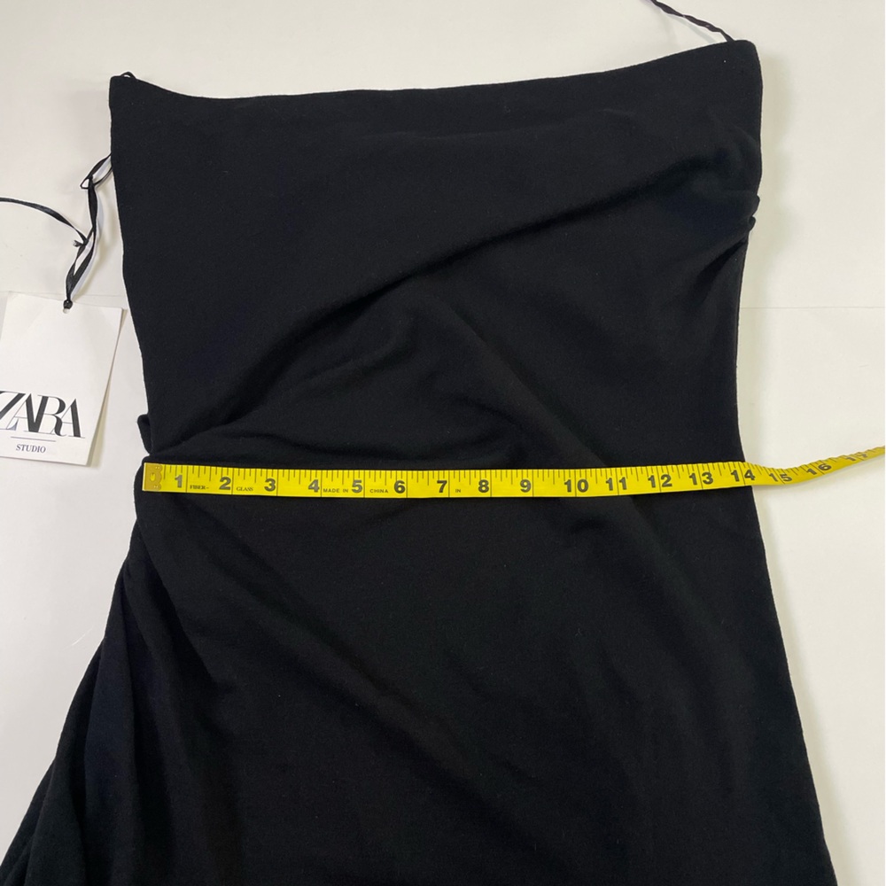 NWT ZARA Studio Black Wool Draped Dress XL - Picture 14 of 16